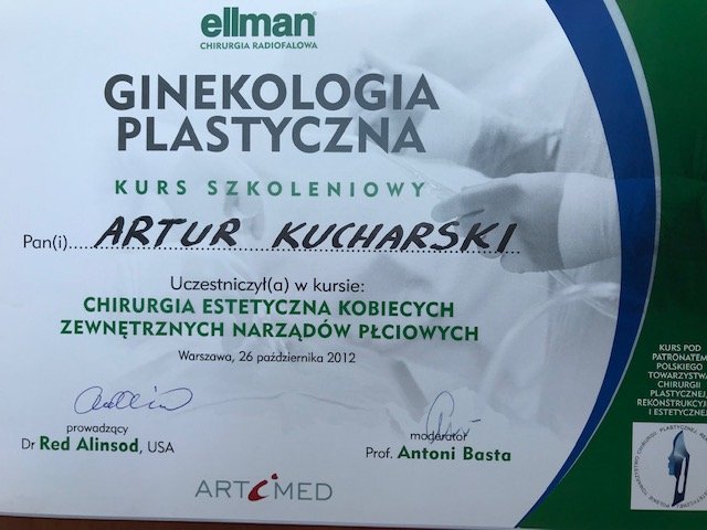 Certyfikat Ginekologia Plastyczna