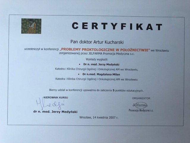 Certyfikat udziału w konferencji